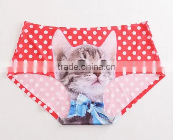 2017 Manufacturer Customized Your Own Brand Design Funny Cute 3D Print 95%Modal 5%Spandex Private Label Women Underwear photo-5