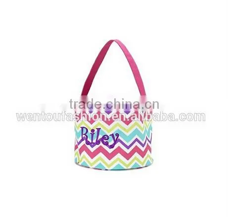 Newest Personalized Chevron Monogrammed Halloween Bucket photo-6