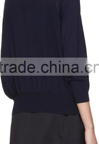 High Quality Long Sleeve Pleated Knit Wool Cardigan With Buttons Closure at Front photo-3