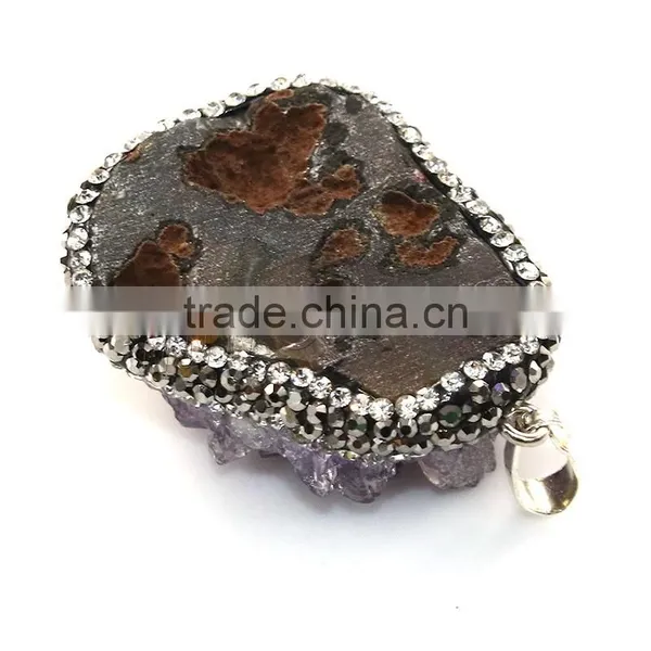 Best Selling Products Natural Quartz Nuggets Druzy Pendant photo-2