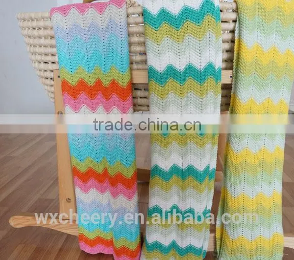 Super Soft 100% Cotton/bamboo/chenille /acrylic/polyester Knitted / Jacquard Throw Blanket