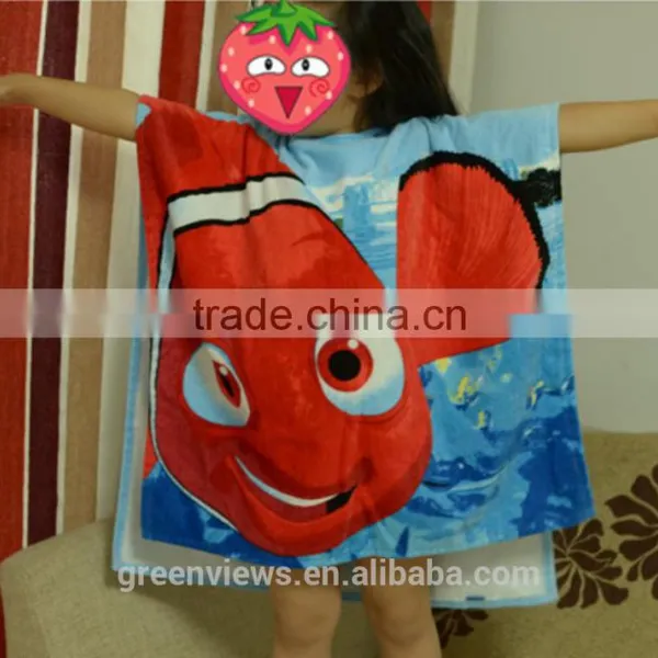 Custom Cartoon Design Pattern Printed Cotton Baby Kids Children Beach Bathroom Hooded Beach Towel photo-6