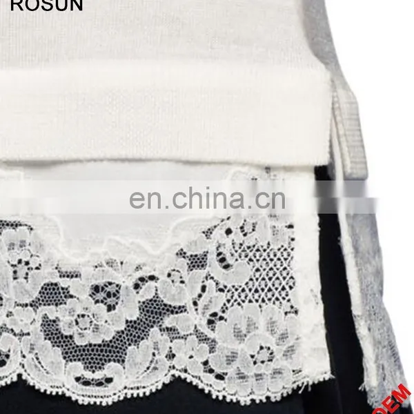 Latest Fancy Girls Pullover Tops as Regular Fit Short Sleeve Woolen Sweater Designs for Children of Knitwear With Lace photo-4