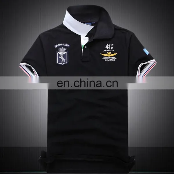 2016 Apparel Sale Quality Custom Design Wholesale Short Sleeve Applique Embroidery Jacquard Rib Polo Shirt photo-3