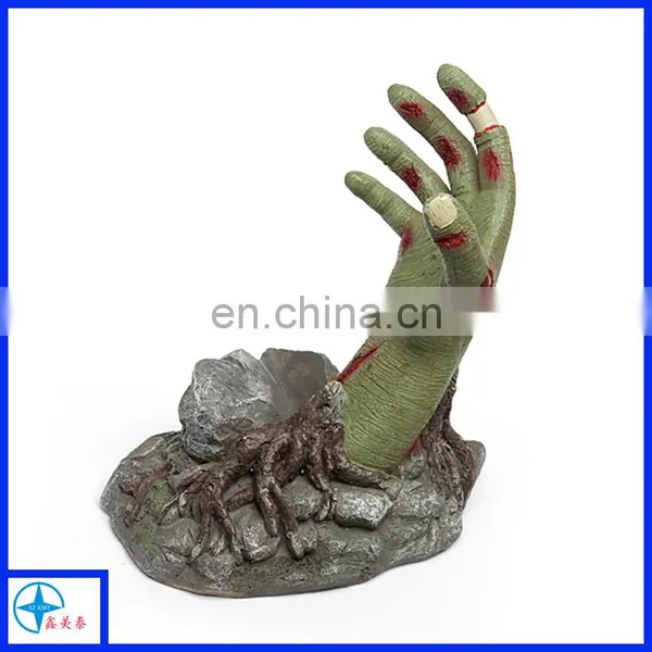 Novelty Halloween Style Decorative Resin Bloody Zombie Hand Holding a Bottle Wine Rack photo-2