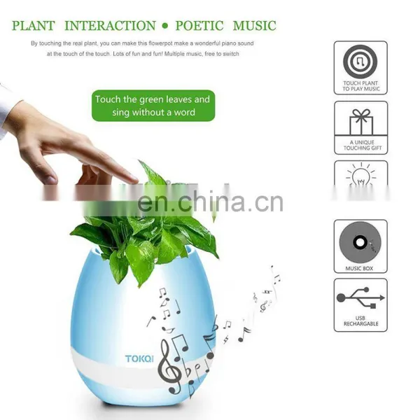 TOKQI K3 Waterproof Egg Intelligent Bluetooth Music Flower Pot Speaker With Touch Sensor Plant for Home Office photo-5