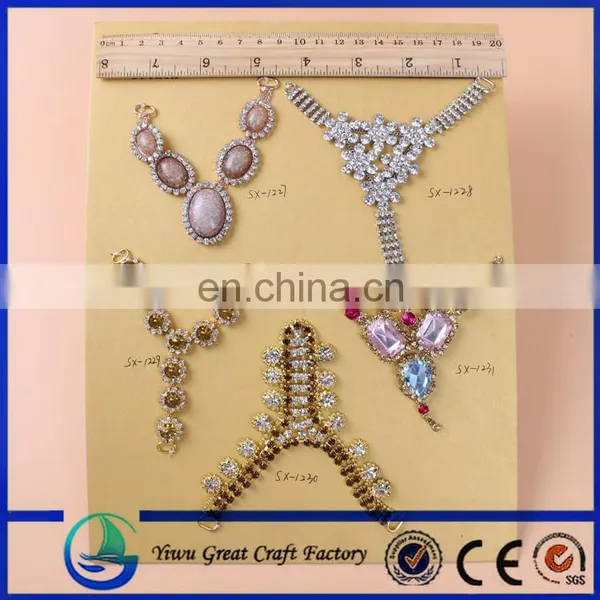 Fashion Crystal Rhinestones Glass Stones Woman Shoe Heel Accessories for Shoe