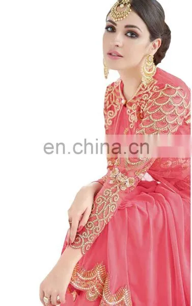 2017 Occasion Wear Net Anarkali Style Lehenga Choli Suits Dress Material photo-5