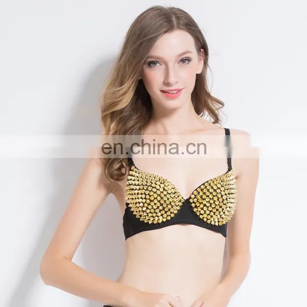 YD-008 Indian Performance Belly Dance Bra With Rivet Decoration
