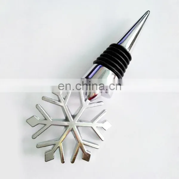 Christmas Gift Zinc Alloy Wine Bottle Stopper Snow Shape Wine Bottle Stopper for Wedding Supplies photo-4