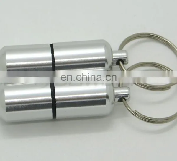 Useful Mini Pill Box Bottle Holder Container Keychain Keyring Medicine Case photo-2