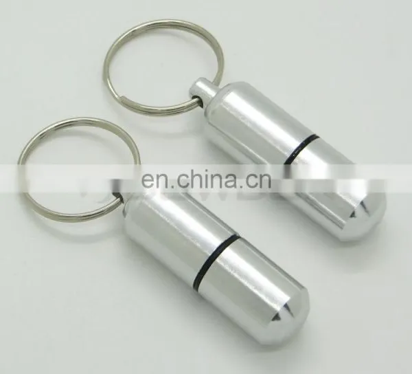 Waterproof Aluminum Medicine Pill Container Box Bottle Case Key Chain Holder photo-3