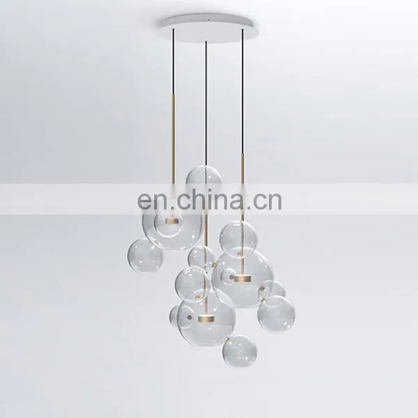 Modern Cear Bubbles Decorative Glass LED Hanging Pendant Light Chandelier photo-7