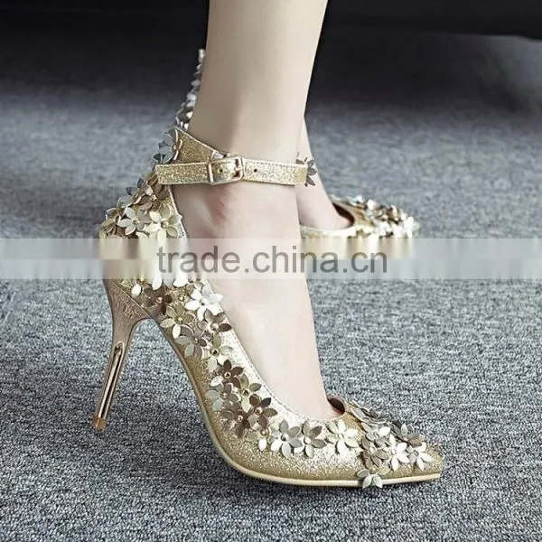 C71595A Sexy Sliver Women Party Wear Shoes Wedding Shoes Bridal