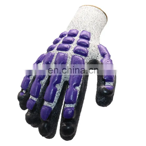 High Anti Impact Gloves Full-Finger Hand Back TPR Oil Resistant Cut Gloves photo-2