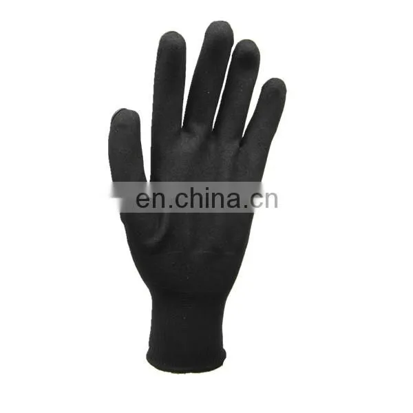 Finger Protector 13G HPPE Glassfiber Liner Cut Resistant Level 5 Impact Working Nitrile Coated Safety Gloves photo-3