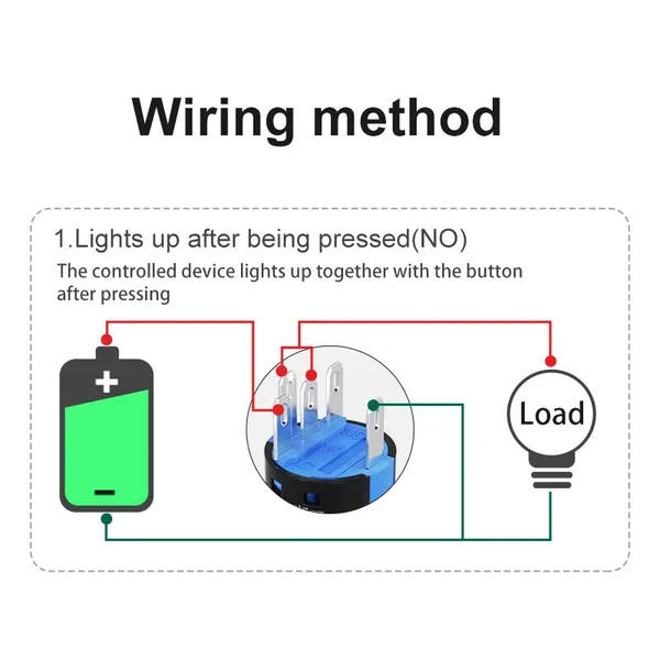 Ip65 16mm Rectangle Head 24v SPDT Push Button Switch on off Momentary With Led photo-4