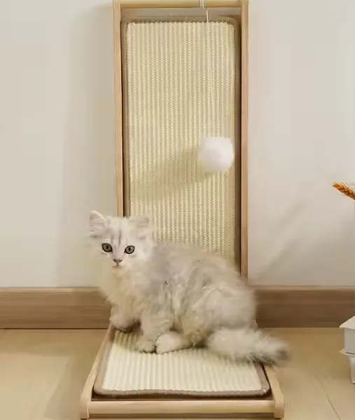 MEOW LOVE Cat Scratch Board L Shape Cat Scratcher Pad No Debris With Ball Toy Solid Wood Furniture Protector for Cats photo-2