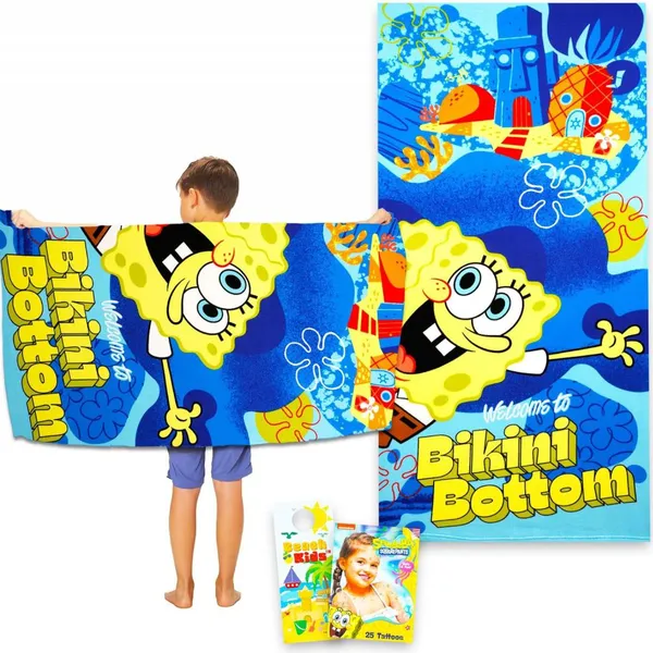 Spongebob Beach Towel Spongebob and Patrick Cropped Beach Towel