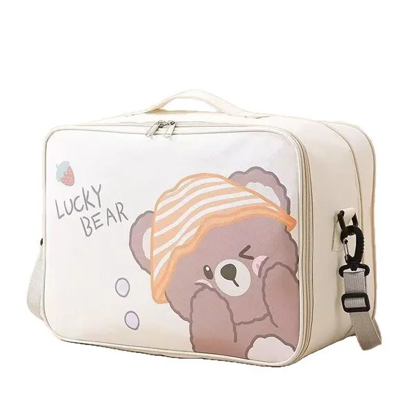 Wholesale Girls Cute Large-capacity Lightweight Travel Bag Student Travel Duffel Bag Oxford Cloth Wear-resistant Waterproof Storage Bag Shoulder Bag photo-5