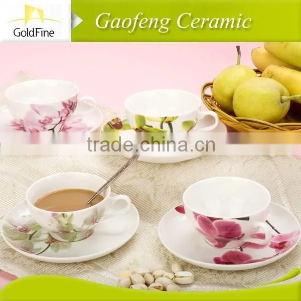 Bright Color Glaze Porcelain Cups and Saucers photo-6
