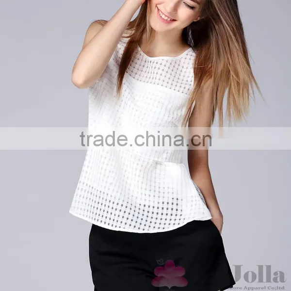 2016 Summer Fashion Lady Lace Embroidered Sexy Short Sleeve T-shirt 158