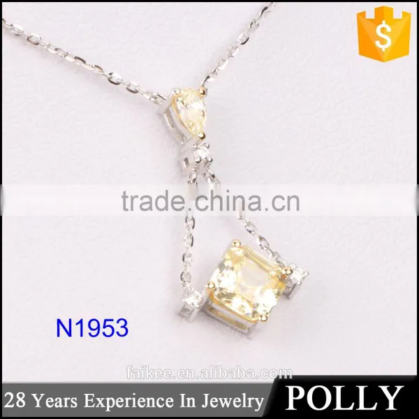 2015 Hight Quality 18k White Gold With 3 Layer Engagement Necklace photo-2
