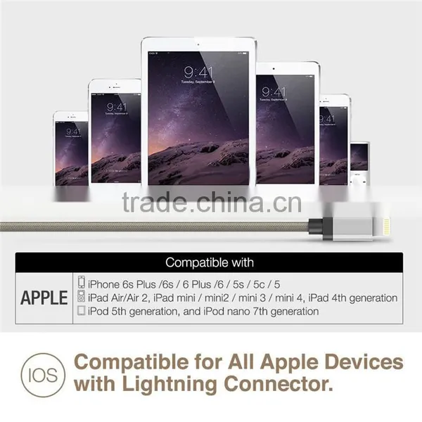 Nylong & TPE Mfi Original 8 Pin Circular Connector Wholesale USB Cable for IOS photo-6