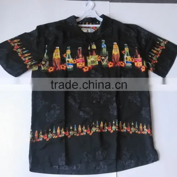 2014 In Stock Sample Summer Beach Shirt Hawaiian Shirt for Men photo-2