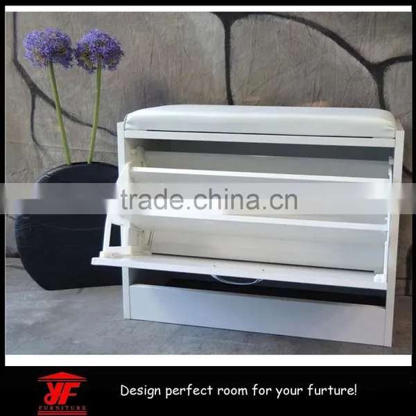 Home Furniture Corner Modern Wood Model of Porch Shoe Rack Stool