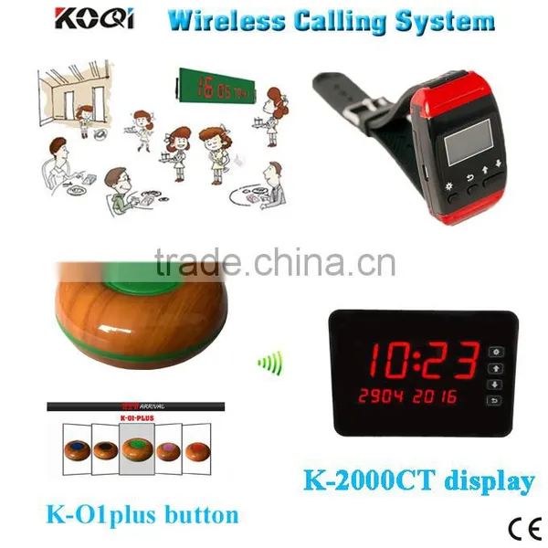 Wireless Remote Paging System Good Price Smart Touch Display K-2000CT With Wrist Watch And Wireless Service 1Key Button