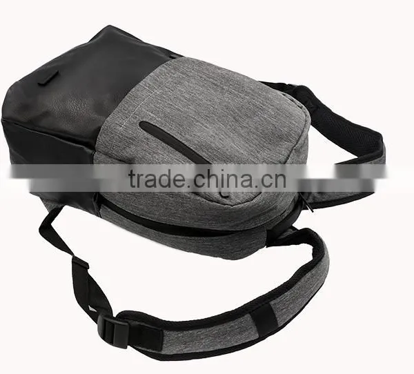 High Quality Custom Design Fabric and PU Leather Office Backpack Bag photo-4