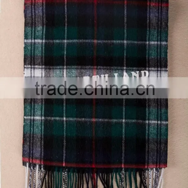 Wool Cashmere Scottish Tartan Scarf photo-3