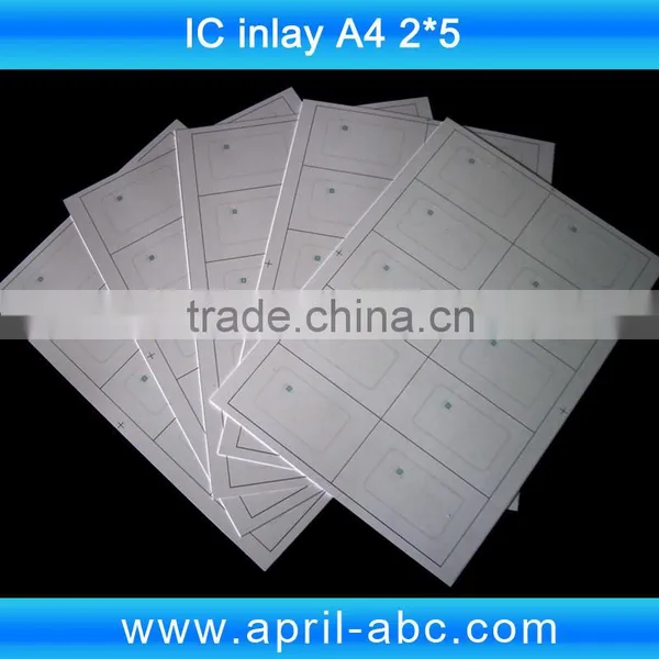 S50 IC Card F08 Plastic Inlay A4 Size 2*5 Format