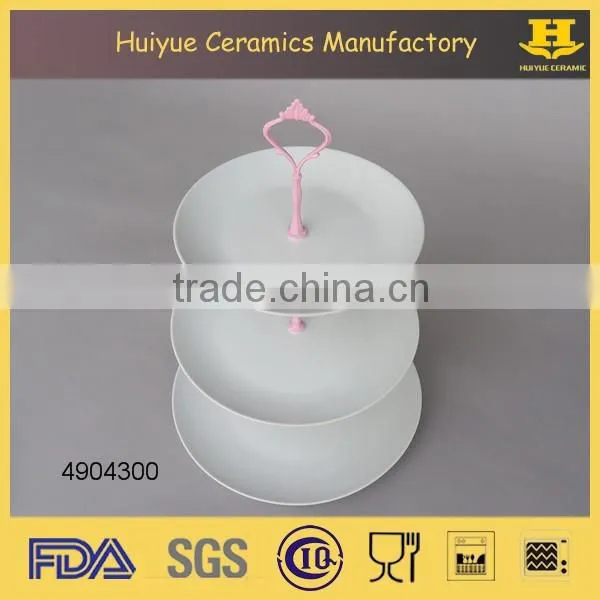 2015 New Product Factory Directly Ceramic Cake Stand, 3 Tiers Ceramic Cup Cake Stand photo-3