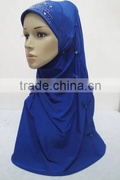 H293 Latest Muslim Hijab With Buttons,muslim Scarf photo-3