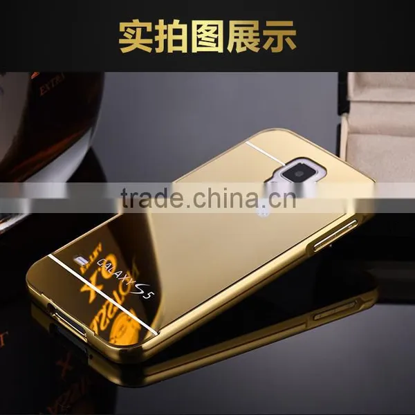 High Quality Fashion Gold Phone Case Bumper Mirror Case Cover For Samsung Galaxy S5 photo-5
