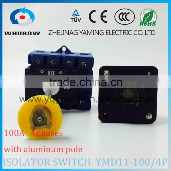 Isolator Switch YMD11-100B/4P With Padlock Aluminum Pole 100A Load Break Power Cut off Operation Outside Electrical Cabinet photo-5
