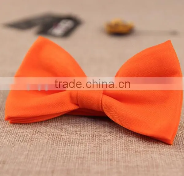 Cotton Solid Red Black Pre-Tied Bow Tie photo-2