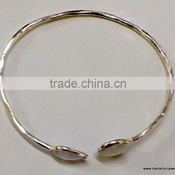Lapis Lazulli Sterling Silver Bezel Setting Bangle, Bezel Sterling Silver Bangle, Lapis Lazulli Bezel Bangle photo-3