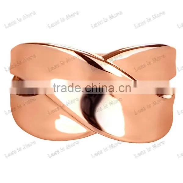 Pearla's Rose Gold & Silver Tone Cigar Band Ring