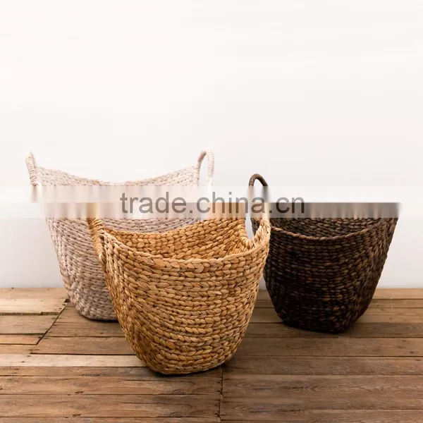Natural Water Hyacinth Woven Storage Basket With Handles Quality Choice photo-3