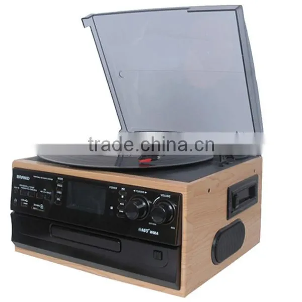 Rain Lane Multiple USB SD Cassette Record and Player Analog Vinyl Records Player photo-2