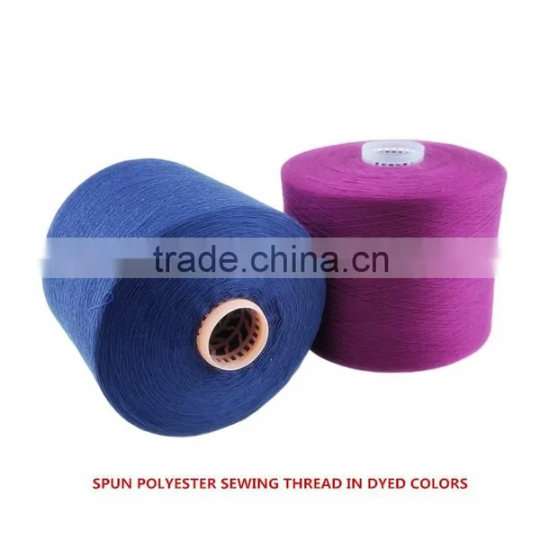 100% Spun Polyester Yarn for Sewing Thread 20s/3 Dyed From China photo-3