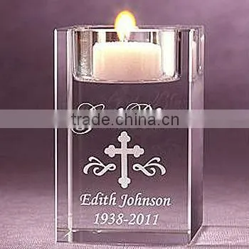 Crystal Votive Holder With Custom Pattern