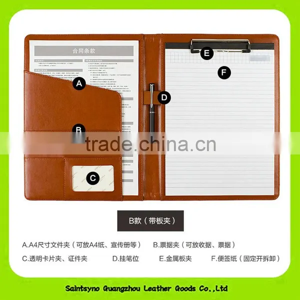 Custom Gift A4 Conference Handmade Leather Accordion File Folders photo-3