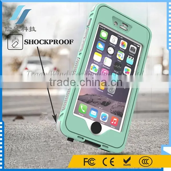 4.7 Inch Glow In Dark IP68 Waterproof Case for IPhone 6 6S With Button And Holder Stand photo-3