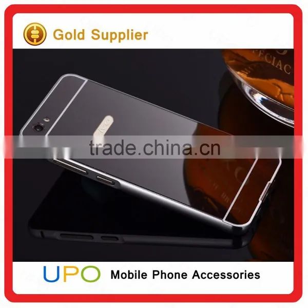 [UPO] Luxury Edge Gold Plated Metal Aluminum+Acrylic Mirror Back Case Cover For Vivo X7 Protective Hybrid Case photo-5