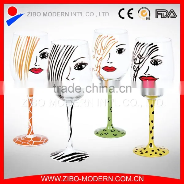 Hand Painted Red Wine Glass Bottle photo-2
