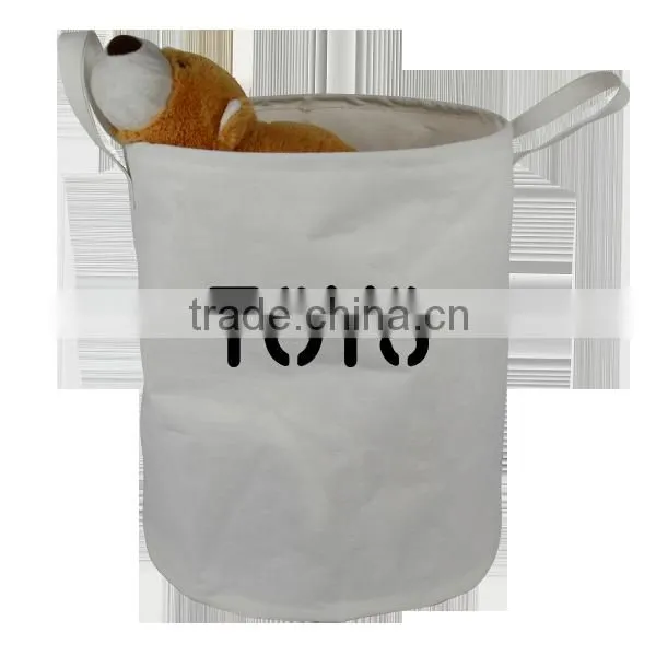 Cheap Round Fold Up Laundry Basket, Waterproof Sturdy Nylon Woven Laundry Basket , photo-5